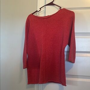 Red 3/4 Sleeve Knit Top